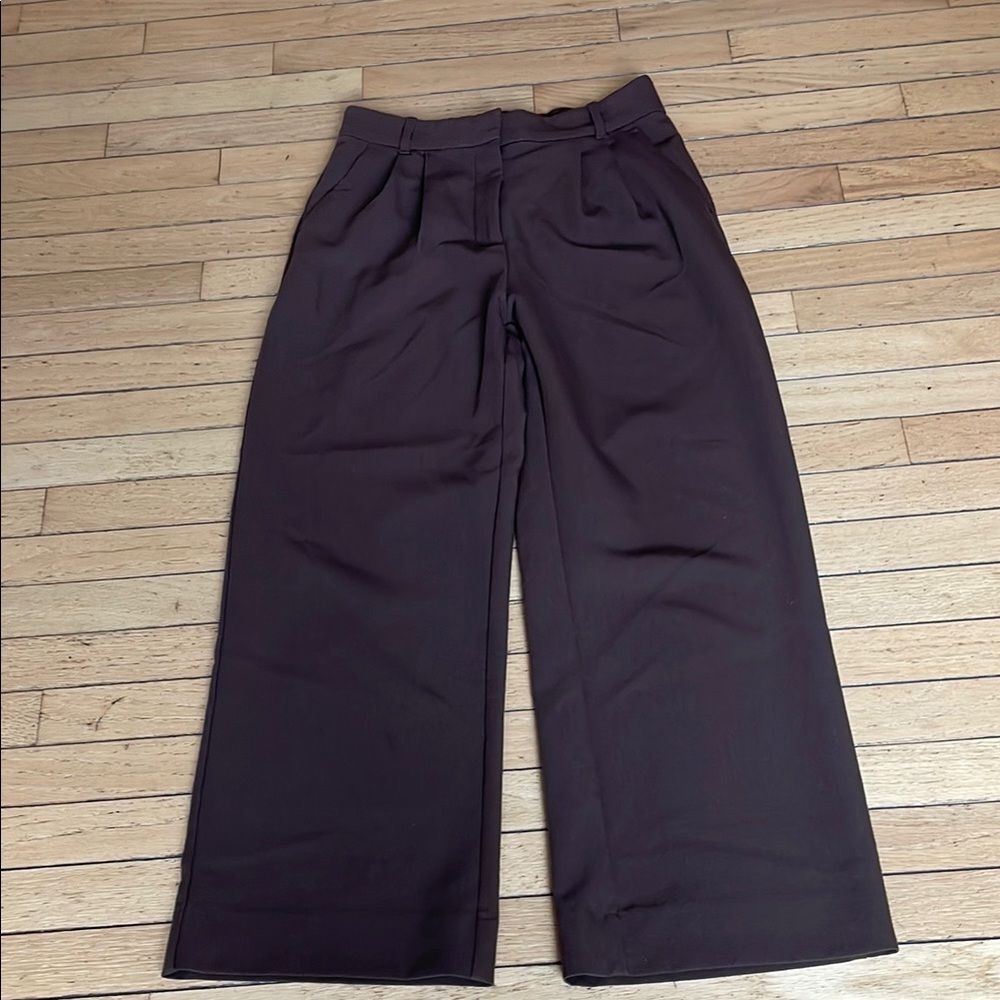 Abercrombie & Fitch Wide Leg Pants in Dark Brown 6S